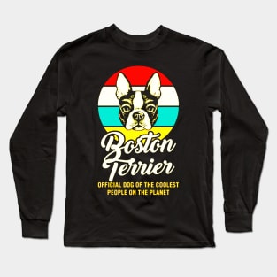 Funny Boston Terrier Vintage Retro Long Sleeve T-Shirt